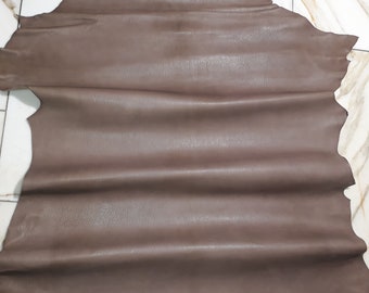 LEATHER TIP E72019-M, leather scraps, 1 leather skin 1.0 mm, antique mud brown nappa
