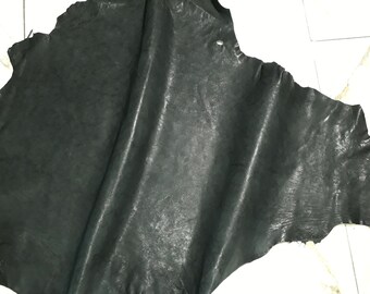 LEATHER TIP E71571-TE, leather scraps, 1 leather hide 0.7 mm, antique loden green, nappa