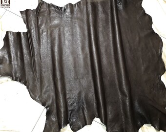 LEATHER TIP E72032-ZG, leather scraps, 1 leather skin 0.7 mm, mocha brown nappa