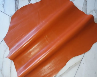 LEATHER TIP E70683-AF, leather remnants, 1 dermis, orange nappa