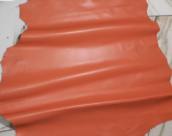 LEATHER TIP E72028-L, leather scraps, 1 leather skin 0.7 mm, apricot nappa