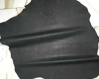 LEATHER TIP E71887-ZF, leather scraps, 1 leather skin 0.6 mm, anthracite black nappa