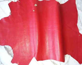 LEATHER TIP E70159-LC, leather residues, 1 dermis, strawberry red nappa