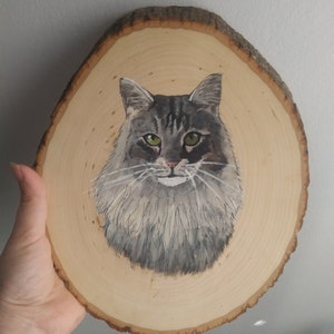 Wood Slice Pet Portrait