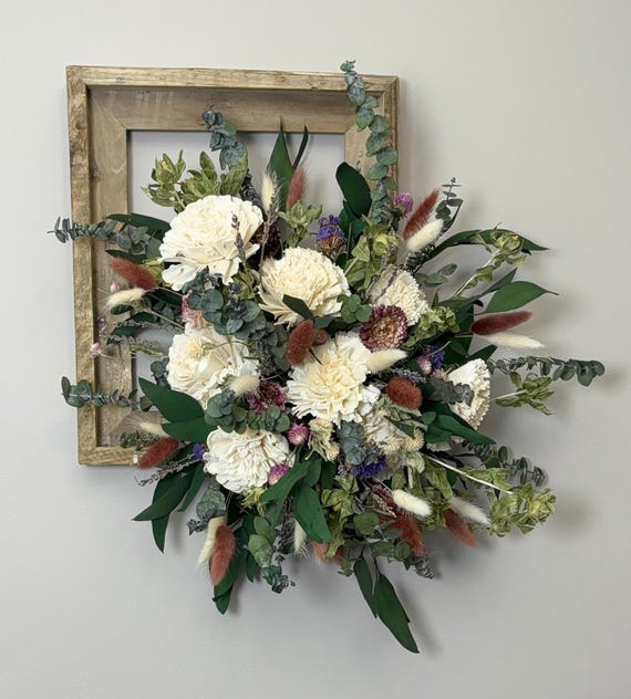 Eco-Friendly Dried Floral Frame | 3D Floral Wall Art | Botanical Home Decor | Natural Wreath Alternative | Handmade Sustainable Arrangement