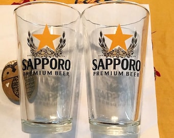 Verres à pinte Sapporo - Lot de 2 - Neuf/Inutilisé