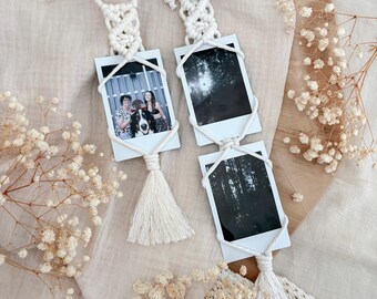 Macrame Polaroid Photo Pendant - Coco - || Personalized photo holder for up to 4 photos | Wall decoration | Gift idea | Handmade wedding decoration