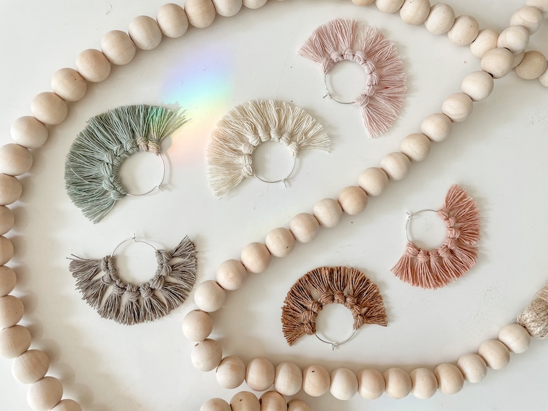 Macrame Wine Charms set of 4 or 6 Wine Charm Set Gift for Etsy