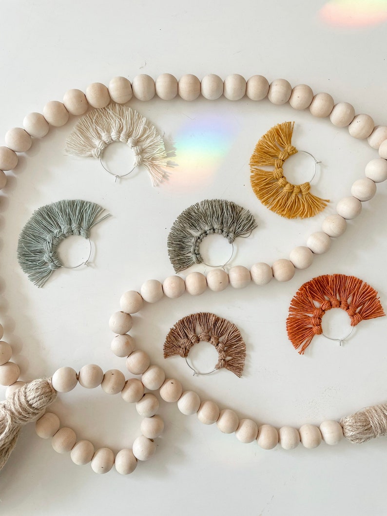 Macrame Wine Charms set of 4 or 6 Wine Charm Set Gift for Etsy