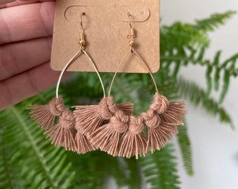 Macrame Earrings || Handmade || Fringe Earrings || Boho Jewelry