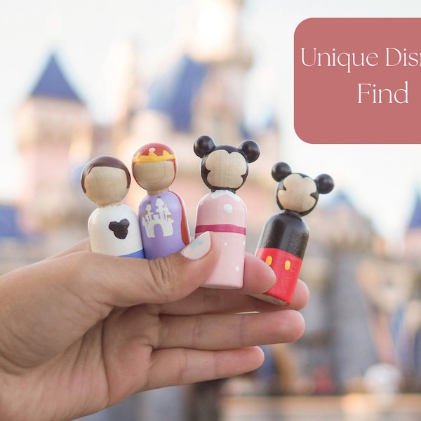 Disneyland Pegdolls/ Mickey Mouse/ Minnie Mouse/ Small World Play/ Dollhouse Toys/ Wooden People