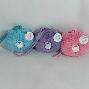 New Care Bears Zippered Plush Coin Purse Wristlet