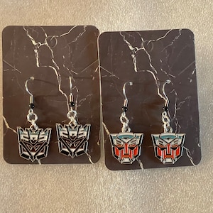 Transformers Autobots or Decepticons Metal Earrings