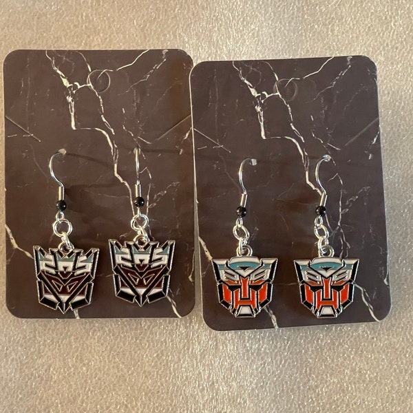Transformers Autobots or Decepticons Metal Earrings