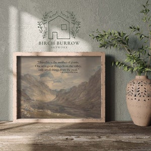 GK Chesterton Quote Print | Catholic Quote Art Print | GK Chesterton Wall Art | Digital Download | Vintage Mountains and Valley art print