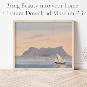 Sailboat Watercolor Printable | Vintage Beach House Wall Art | Printable Download