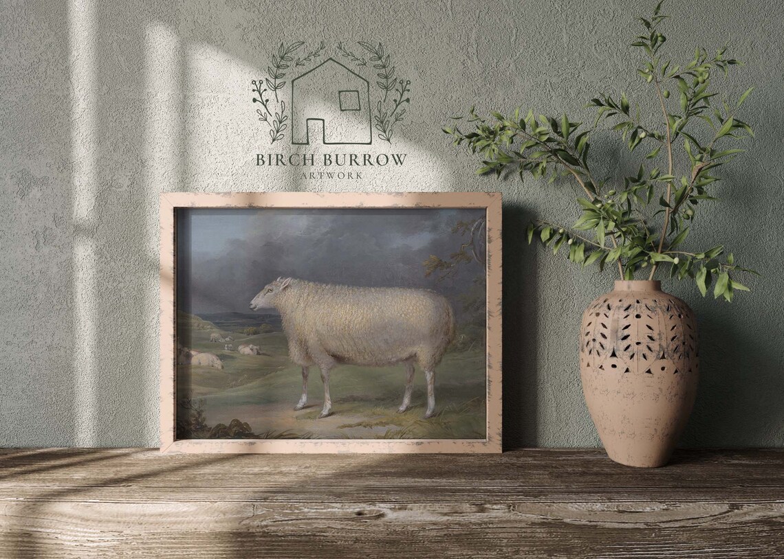 Vintage Sheep Art Print Farm Animal Wall Art English Countryside ...