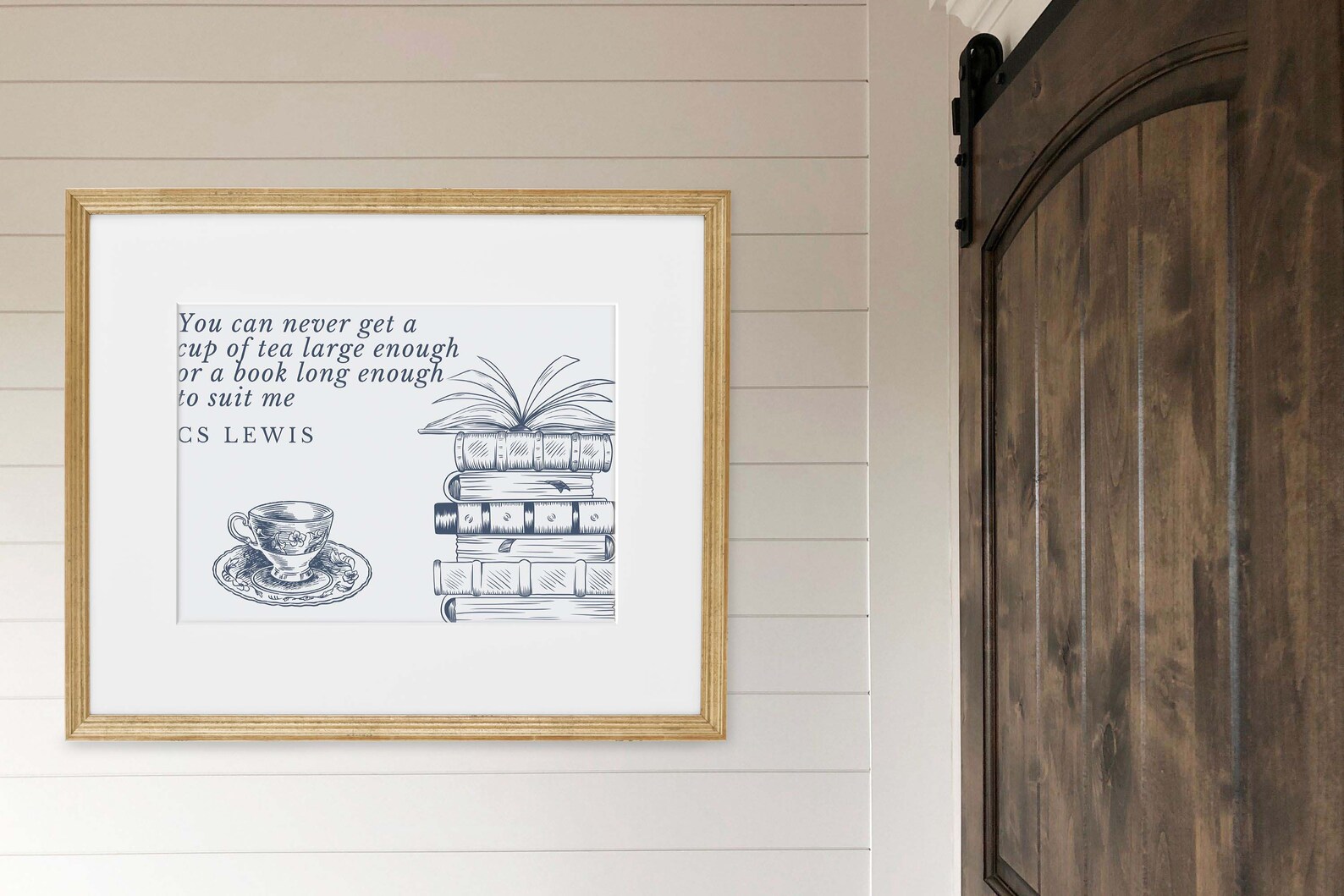 CS Lewis Quote Print | A Book Long Enough or a Cup of Tea Quote Art ...