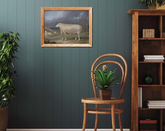 Vintage Sheep Fine Art Print | Lamb Painting | Farmhouse Wall Decor | 100% Cotton Paper