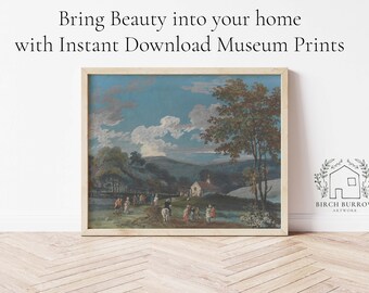 Church Painting | Modern Christian Art | Instant Digital Printable | Mountain Countryside Church Wall Art | Christian Wall Art