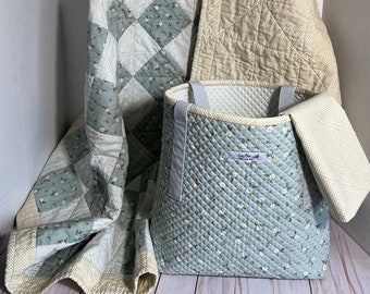 Kleinkind Quilt, Picknickdecke, Lab Quilt mit einer Tasche und Kissenbezug Set.