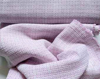 Blush Pink Tweed Boucle Fabric with Metallic Sparkle – 60 Inch Wide Designer Style Fabric