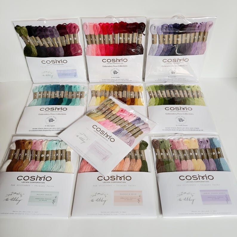 Cosmo Embroidery Floss and The Stitchery threads packs, includes 12 skeins image 20