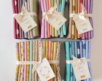 Tilda Fat Quarter bundles: Creating Memories Spring, Chambray Winter, Chambray Spring, Chambray Autumn, Chambray Summer Blues.