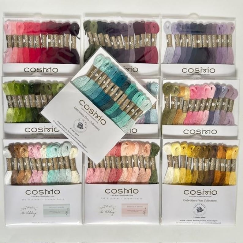 Cosmo Embroidery Floss and The Stitchery threads packs, includes 12 skeins image 3