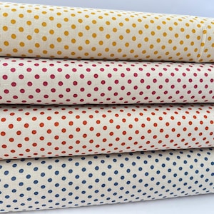 Tilda prickigt bomullstyg, höstfärger, quiltning och heminredning, 160071 - Blå, 160085 - Röd, 160078 - Ingefära, 160064 - Gul