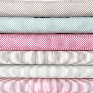 Les basiques Tilda Classic : 130031 Stylo rayé rose, 130032 stylo rayé bleu, 130033 stylo rayé gris, 130034 stylo rose pois, 130035 stylos bleu