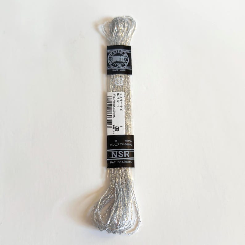 Cosmo Embroidery Floss and The Stitchery threads packs, includes 12 skeins Silver Floss