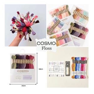Cosmo Embroidery Floss and The Stitchery threads packs, includes 12 skeins image 4