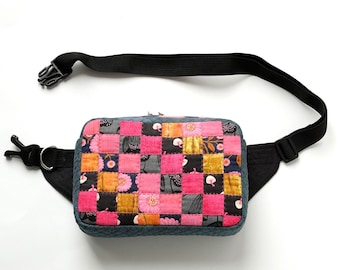 Quilted Cotton Fanny Pack: Handmade Crossbody Belt Bag