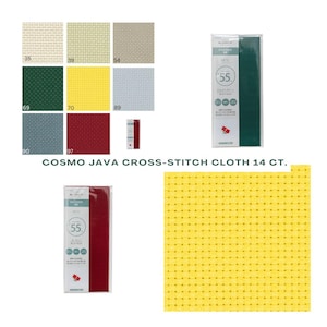 COSMO Java Cloth 55 – 14ct Cotton Even Weave Embroidery Fabric, Made in Japan