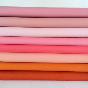 Tilda Solid Basic: Ferrugem 120017, Gengibre 120018, Melão 120019, Salmão 120027, Coral 120016, Rosa Antigo 120009, Terracota, Pau-rosa