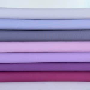 Tilda Solid Basics: Plum 120048, Grape 120046, Lilac 120030, Lavender Pink 120010, Aubergine 120036, Thristle 120012, Lilac Mist 120011