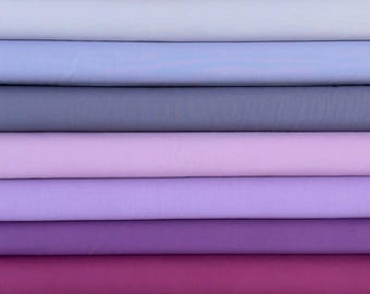 Tilda Solid Basics: Plum 120048, Grape 120046, Lilac 120030, Lavender Pink 120010, Aubergine 120036, Thristle 120012, Lilac Mist 120011