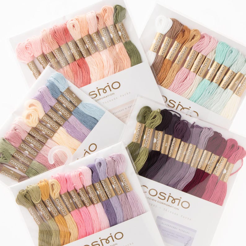 Cosmo Embroidery Floss and The Stitchery threads packs, includes 12 skeins image 1