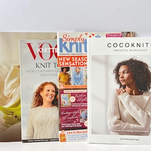 Knitting Magazine Lot: Patterns & Charts - Symfonie, Vogue, Simply Knitting