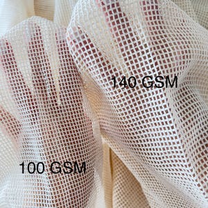 Tessuto a rete in cotone biologico largo 60"