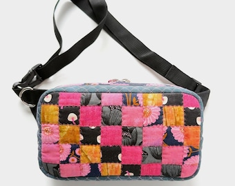 Quilted Cotton Fanny Pack: Handmade Crossbody Belt Bag