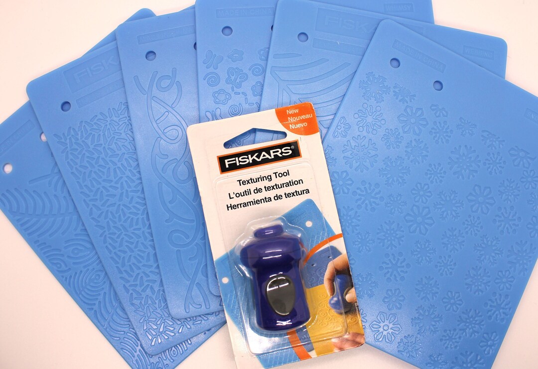 Fiskars Texture Plates and Tool, De Stash Embossing Plates, Card Making