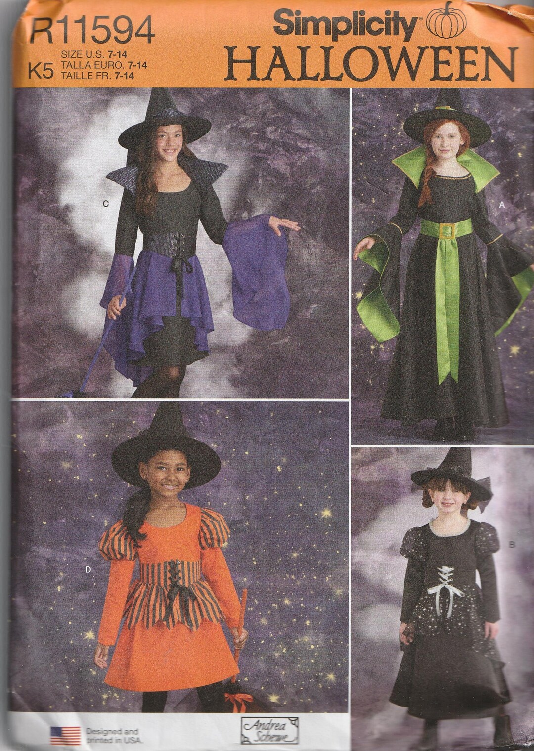 Simplicity R11594 Halloween UNCUT Sewing Pattern Size US 7-14 - Etsy