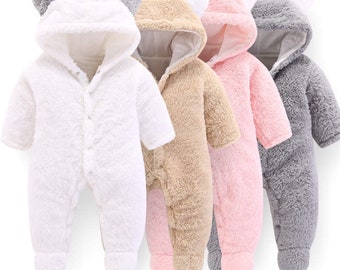 Newborn Baby Bear Jumpsuit / Snowsuit Romper