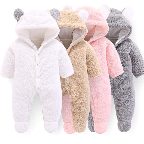 Newborn Baby Bear Jumpsuit / Snowsuit Romper