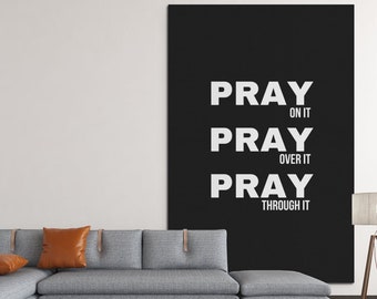 PRAY Christian Wall Art, Christian Minimalist Printable Wall Art, Inspirational Digital Wall Print, Prayer Wall Art, Christian Home Decor