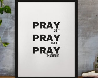 PRAY Christian Wall Art, Christian Minimalist Printable Wall Art, Inspirational Digital Wall Print, Prayer Wall Art, Christian Home Decor