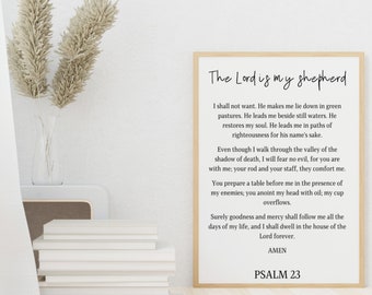 Psalm 23 Wall Art, Bible Verse Wall Art, Christian Gifts, Scripture Prints Wall Art, Bible Verse Sign, Psalm Printable, Christian Home Decor