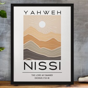 Set of 6 Hebrew Names of GOD YHWH, Christian Boho Printable Wall Art ...